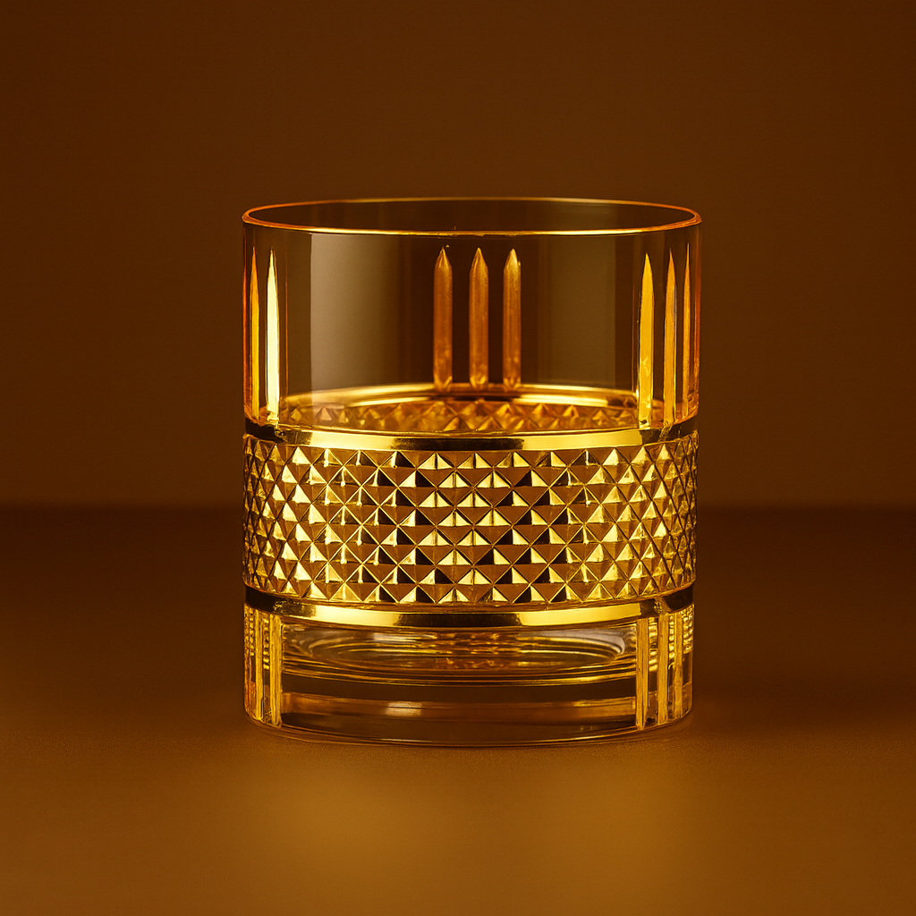 Copo Italiano Ouro Silencioso Escultura em Cristal