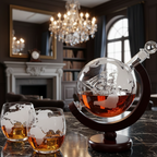 Decantador Cristal Globo 900ml com Suporte em Madeira