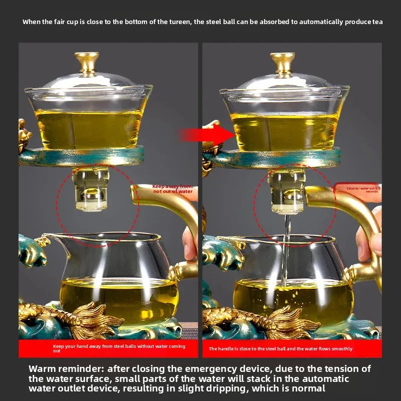 Conjunto de chá de vidro criativo absorção magnética gongfu xícaras de chá escritório casa visita conjunto uso escritório em casa kit de ferramentas de chá