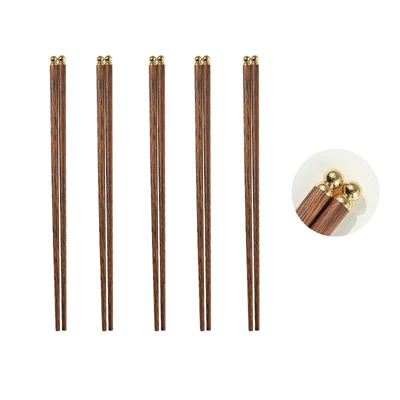 Hashi Legno Oro – Set Artigianale 5 Pares