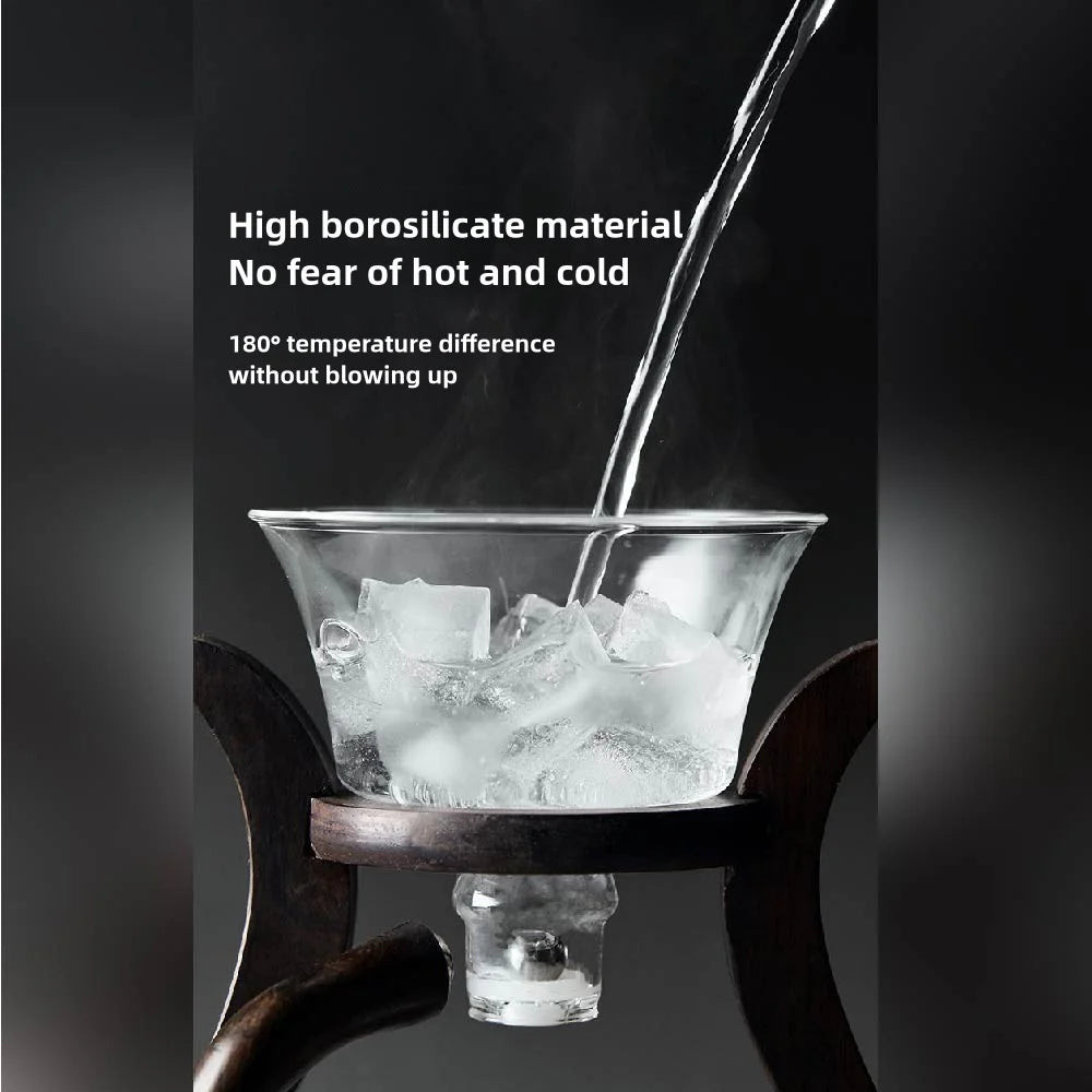 Bule de gotejamento preguiçoso Kung Fu, conjunto de bule de vidro semiautomático de fluxo magnético, conjunto de chá resistente ao calor, presente