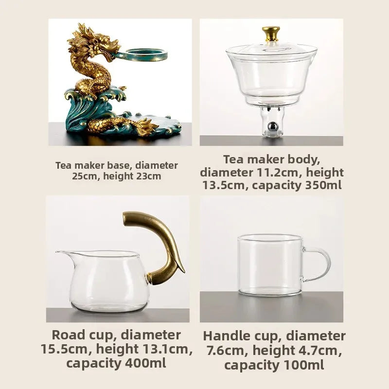 Conjunto de chá de vidro criativo absorção magnética gongfu xícaras de chá escritório casa visita conjunto uso escritório em casa kit de ferramentas de chá