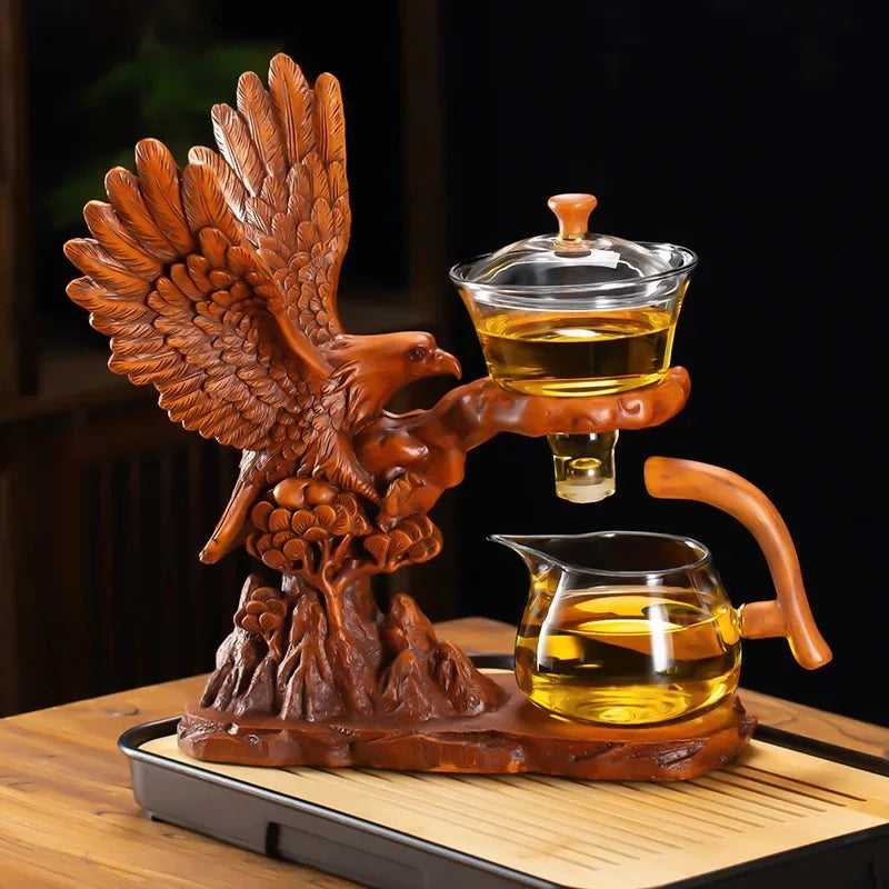 Conjunto de chá de vidro criativo absorção magnética gongfu xícaras de chá escritório casa visita conjunto uso escritório em casa kit de ferramentas de chá