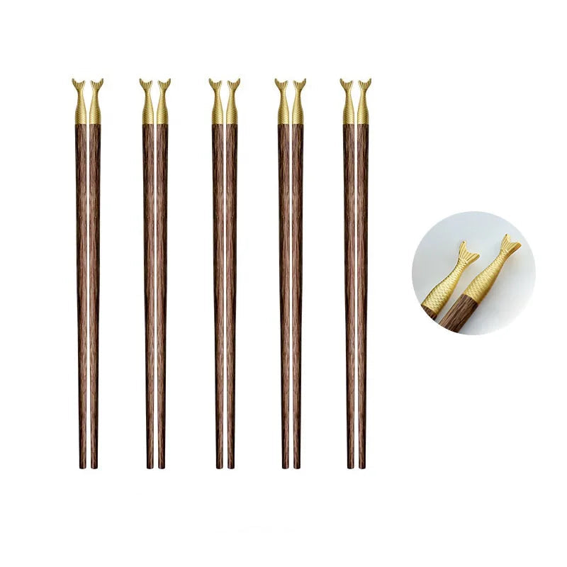 Hashi Legno Oro – Set Artigianale 5 Pares