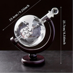 Decantador Cristal Globo 900ml com Suporte em Madeira