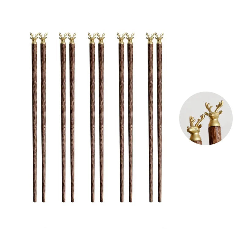 Hashi Legno Oro – Set Artigianale 5 Pares