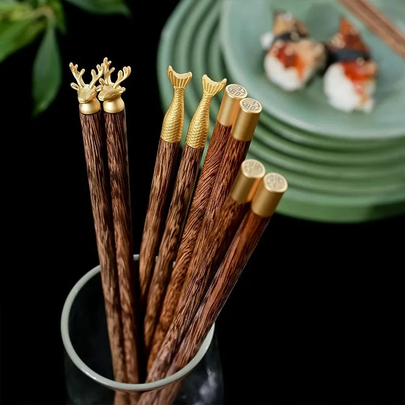 Hashi Legno Oro – Set Artigianale 5 Pares