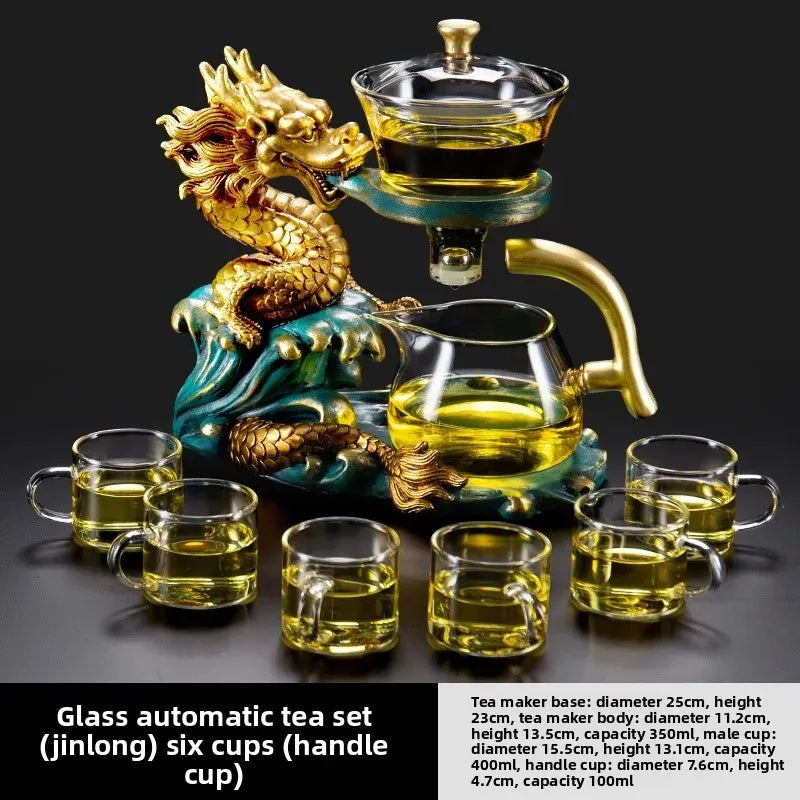 Conjunto de chá de vidro criativo absorção magnética gongfu xícaras de chá escritório casa visita conjunto uso escritório em casa kit de ferramentas de chá